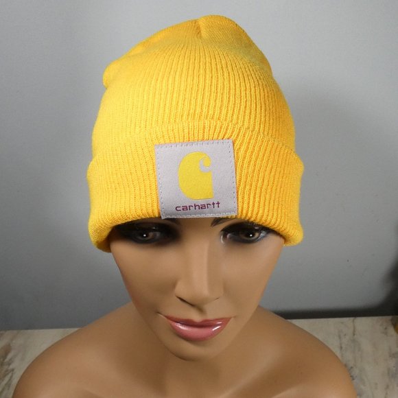 Carhartt Adjustable Knit Cap Beanie Golden Yellow - Picture 1 of 6